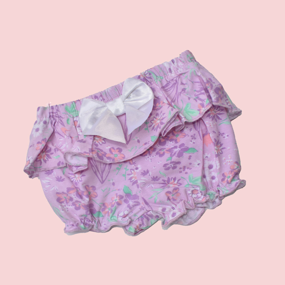 Baby Girl Romper Set With Hair Band & Floral Bottom