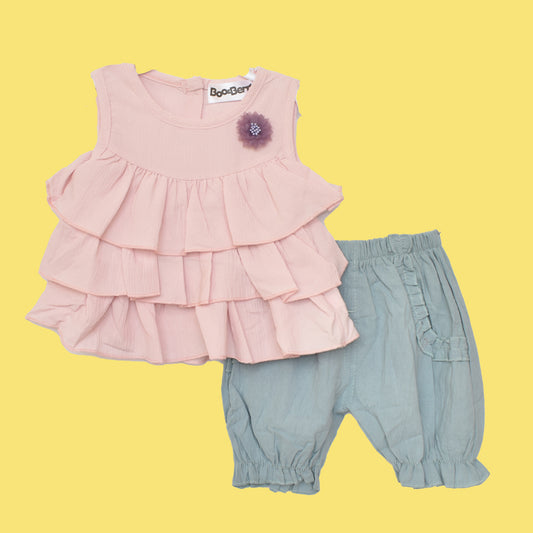 Baby Girl 2pc Tee & Shorts Set Pink