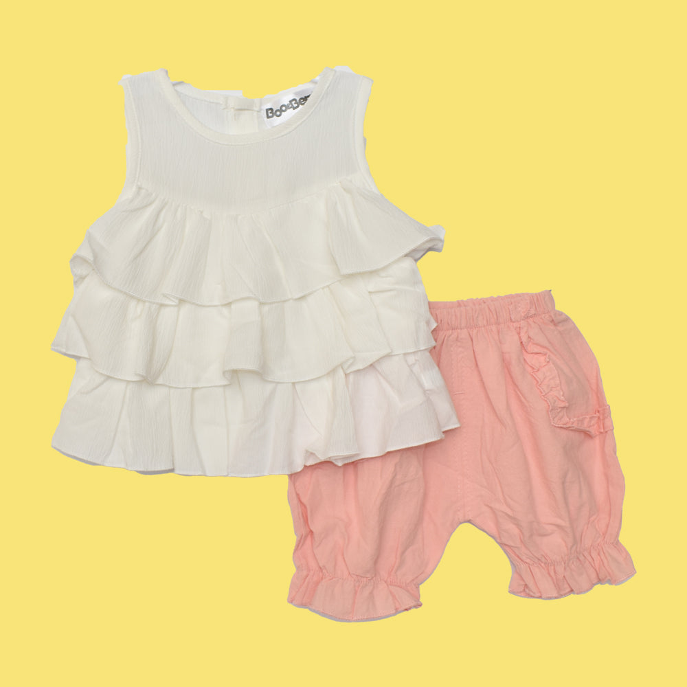 Baby Girl 2pc Tee & Shorts Set White