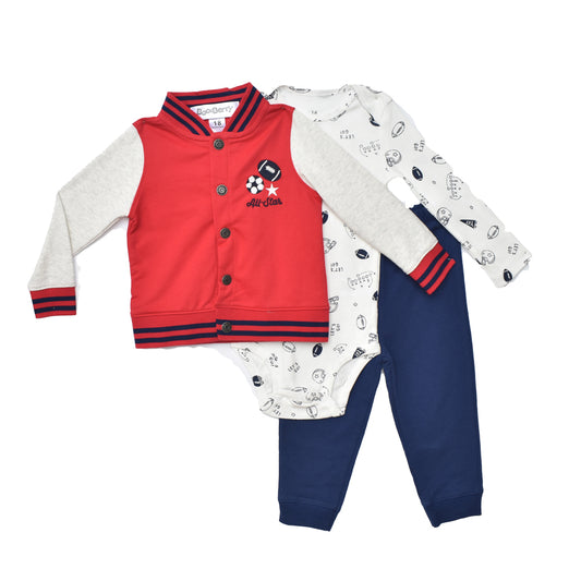 Baby Boy Romper Set with Jacket