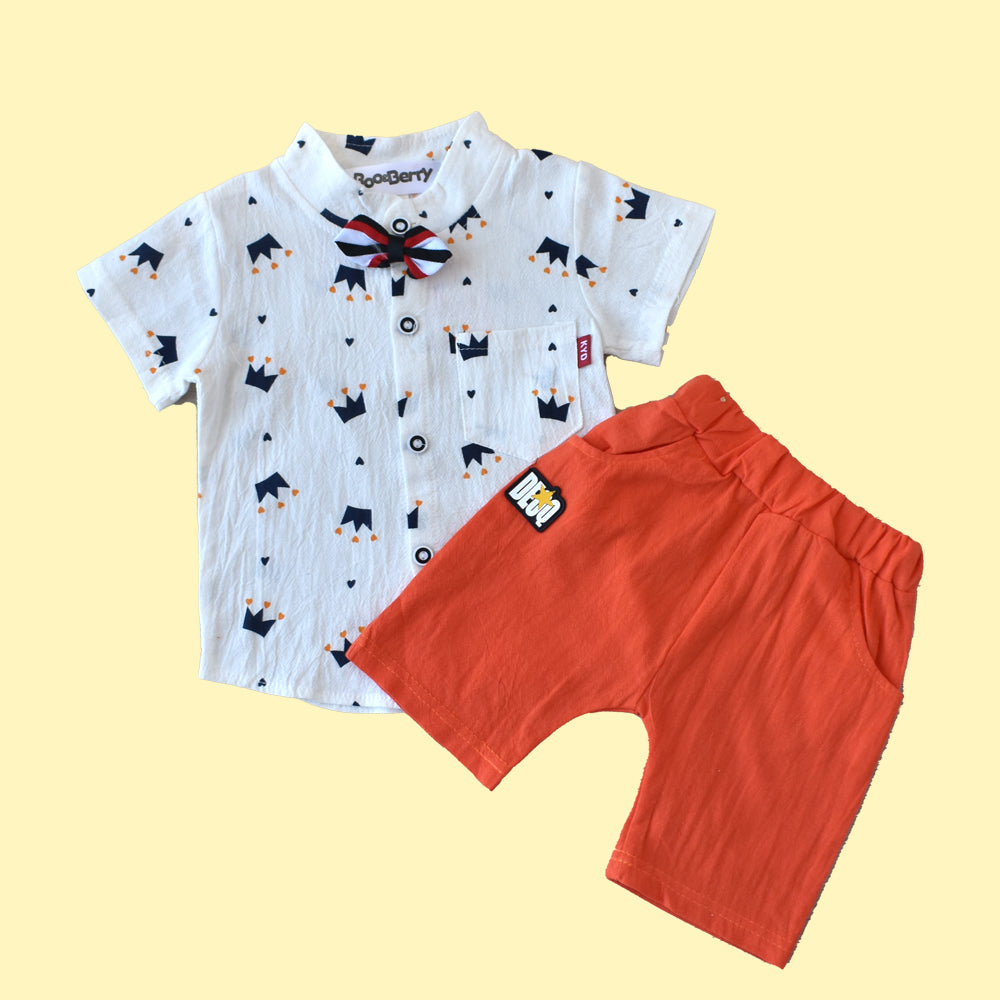 Baby Boy Clothing set White & Orange