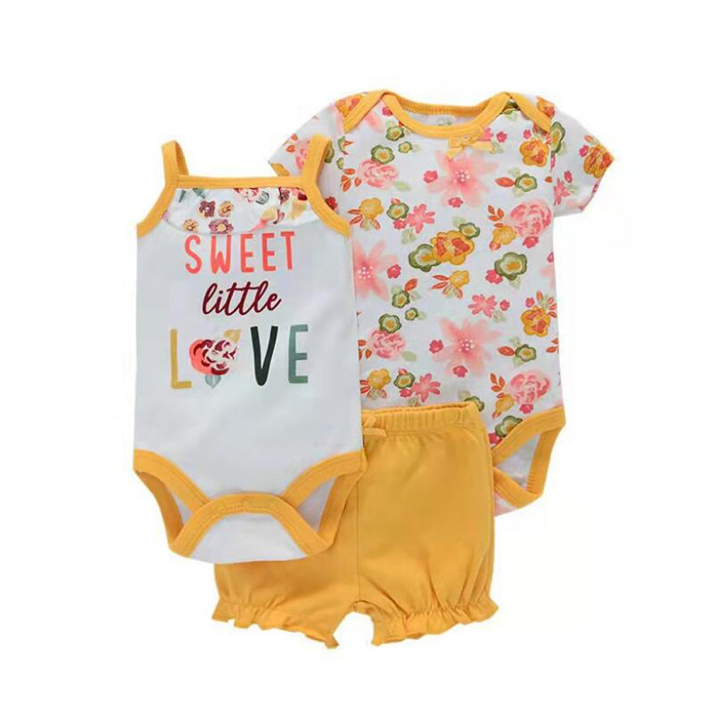 Baby Girl 3pcs Romper With Bottom