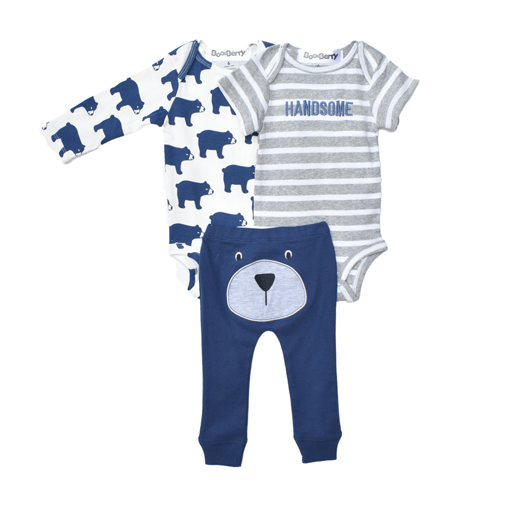 Baby Boy 3pc Romper Set with bottom